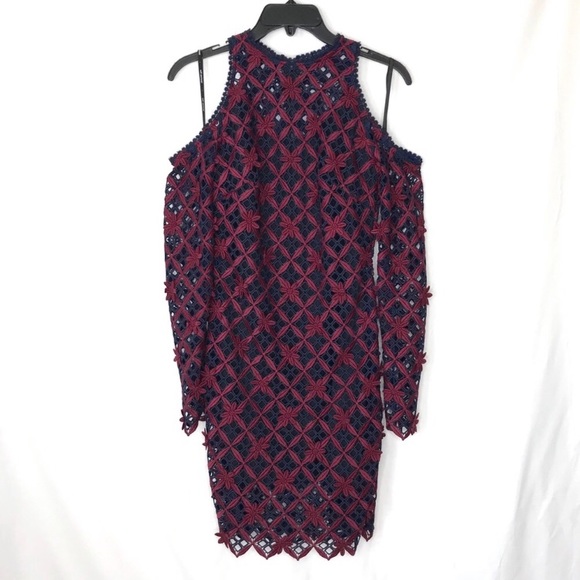 SELF-PORTRAIT Floral Guipure Cold Shoulder Dress - Picture 6 of 13